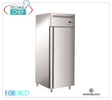 Forcold – Gefrier-Gefrierschrank, mit Monoblock, Stecksystem, professionell, Temperatur -18°/-22°C, Klasse E, Mod.M-GN650BT-FC 1-türiger Gefrier-Gefrierschrank, mit Monoblock, Stecksystem, 650 lt, Temp.-18°/-22°C, ÖKOLOGISCH in Klasse E, R290-Gas, belüftet, GN 2/1, V.230/1, Kw.0,52, Gewicht 114 kg, Abm.mm.740x830x2010h