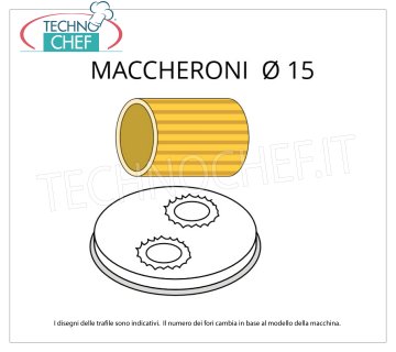 Technochef - MACARONI STEMPEL Ø 15 in MESSING-BRONZE-LEGIERUNG Matrize für Makkaroni aus Messing-Bronze-Legierung Ø 15 mm, für Mod.MPF1.5N