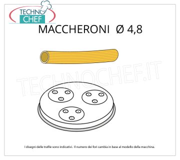 Technochef - MACARONI STEMPEL Ø 4,8 aus MESSING-BRONZE-LEGIERUNG Matrize für Makkaroni aus Messing-Bronze-Legierung Ø 4,8 mm, für Mod.MPF1.5N