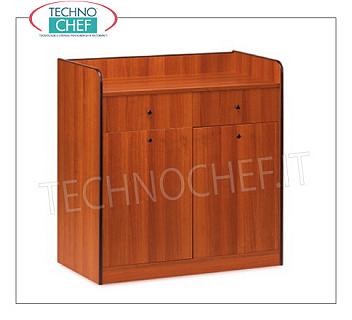 Möbel Zimmerservice Service Schrank in Kirschfarbe Melamin Raum, mit 2 Schubladen und 2 Schieben Besteck Trichter, dim.mm.940x480x980h