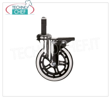Technochef - Kit 4 elastische Räder, davon 2 mit Bremse, mod. und KIT 4 elastische Räder, davon 2 mit Bremse, Durchmesser 125 mm, für unebene Böden oder für den Außenbereich