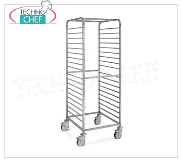 TECHNOCHEF - EDELSTAHLWAGEN für 18 GN 2/1 SCHALEN, Geschweißt, Mod.2060S