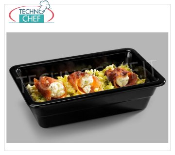 GASTRONORM-TABLETT GN 1/4 aus SCHWARZEM MELAMIN, Abm. 265 x 162 x 65 mm
