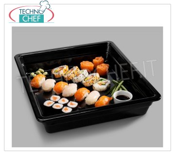 GASTRONORMBEHÄLTER GN 2/3 aus SCHWARZEM MELAMIN, Abm. 353 x 325 x 65 mm