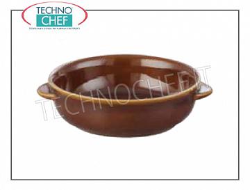 Keramik Porzellan PAN brauner Griff, 13 cm Durchmesser, H.5, Marke MPS PORZELLAN SARONNO - Erhältlich in Packungen mit 6 Stück