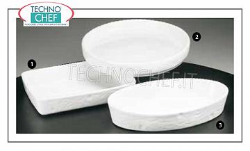 Geschirr aus Porzellan Runde Backform aus weißem Feuer Cordonata, cm.36 Durchmesser, H.4, Marke ROYALE - Erhältlich in Packungen mit 3 Stück