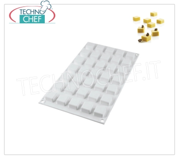 Silikonform '' Micro Square '', Abm. 21x21, H 13 '' Micro Square '' Kochform aus flexiblem und antihaftbeschichtetem Silikon, Abmessung 21x21 mm, H 13 mm.
