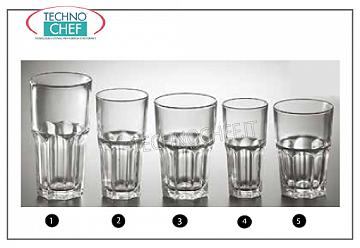 Gläser für Wasser und Wein GLAS, ARCOROC, Sammlung gehärteter Granitäten