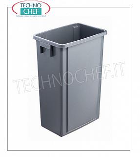 gettacarte Eimer in grau Polypropylen, mit integrierten Griffen, um 60 Liter, dim.mm.450x310x660h