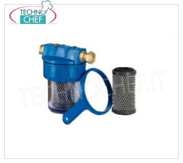Technochef - WASSERFILTER mit AKTIVKOHLEPATRONE, 1/2'' Anschlüsse, Mod.NK123C