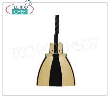 TECHNOCHEF - Infrarot-Heizlampe aus Messing, Mod HEIZLEUCHTE höhenverstellbar, MESSING Lampenfassung, Durchmesser 225 mm, hellrot, V.230 / 1, W.250, Gewicht 1,25 kg.