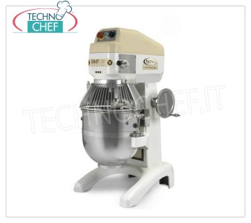 FAMA - BAKERLINE Planetary Dough Mixer, mit 30 Liter Edelstahltank, PB30 mod Planetary Professional Teigmischer mit 30 Liter Edelstahltank, BAKERLINE, komplett mit Haken, Spatel und Schneebesen aus Edelstahl, 3 Geschwindigkeiten, V.230 / 1, Kw.0,75, Gewicht 198 kg, Abmessung 670x520x1080h