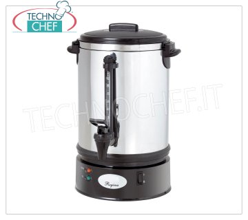 Technochef - AMERICAN COFFEE MACHINE lt.6, Mod.REG-4 Amerikanische Kaffeemaschine aus Edelstahl, Kapazität lt.6.8, max. Volumen: 48 Tassen, V.230 / 1, Kw.0.11, Gewicht 4 kg, Durchmesser mm.220x420h.