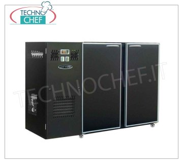 2-türiger Bar-Kühlschrank, belüftet, in Black Skinplate Kühltheke für Bars, 2 Blindtüren in schwarzem Skinplate, belüftet, Temp. + 2 ° + 8 °, V 230/1, kW 0,486, Abm. mm 1350x540x875h.