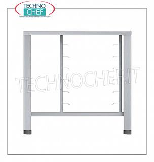 Grundträger für Edelstahlöfen mit unterer Ablage und Führungspaar Grundträger für 430 Edelstahlöfen mit unterem Fachboden und Führungspaaren zum Einsetzen von 6 Gastro-Norm 1/1 Tabletts (530 x 325 mm) oder 6 mm 600 x 400 mm-Gittern für Mod: TK-EKF311; TK-EKF364; TK-EKF411 und TK-EKF464, Gewicht 34 kg, Abmessung 785 x 670 x 791 h