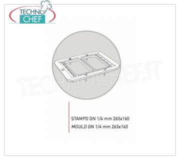 TECHNOCHEF - Anticoradal Aluminiumform, Mod.GN1 / 4 Anticoradal Aluminiumform für Mod.TRAY600 und TRAY800, mit 2 Aufdrucken für Gastro-Norm-Schalen 1/4, 265x160 mm