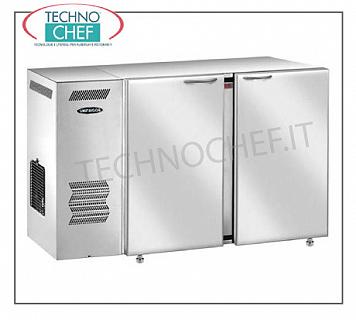 Zurück Zähler Kühlschrank für Bars Mehrzweck-Kühlrückzähler, 2 Edelstahlsacktüren, belüftet, Temp. + 2 ° bis + 8 °, V 230/1, 3,81 kW, dim. 1540x540x850h mm.