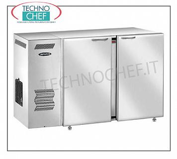 Kühltische für Bars Mehrzweck-Kühlrückzähler, 2 Edelstahlsacktüren, belüftet, Temp. + 2 ° bis + 8 °, V 230/1, 3,81 kW, dim. 1350x540x850h mm.