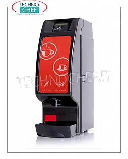 TECHNOCHEF - Heißgetränkeautomaten Heißgetränkeautomat mit 1 Auswahl mit Display und elektronisch löslichem Dosier- und Wasserregelsystem zur Verwendung mit kleinen und großen Bechern. Ausgestattet mit Spülgang für Waschmischer. Abmessungen mm: 200x330x570h