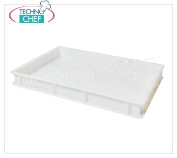 Pizzateig-Boxen, weiße Farbe, Abm. 60x40x7h cm Stapelbare Pizzabox aus lebensmittelechtem Polyethylen, weiß, Abmessung 600 x 400 x 70 mm