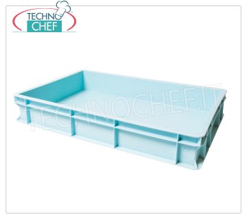 Kastenform - Pizzateig 60x40x10h cm, hellblaue Farbe Pizzateig-Laibhalterbox, stapelbar aus lebensmittelechtem Polyethylen, hellblaue Farbe, Abmessung 600 x 400 x 100 mm