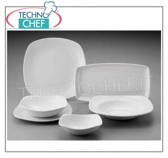 KIRCHE - Porzellan für Restaurant FLACHE PLATTE, Kollektion X Quadratisch Weiß, cm.29,3x29,3, Marke CHURCHiLL - Erhältlich in einer Packung mit 12 Stück